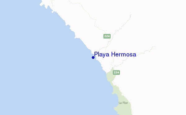 mapa de localização de Playa Hermosa