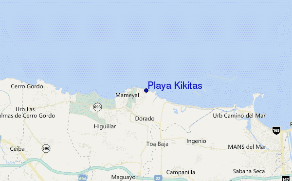 mapa de localização de Playa Kikitas