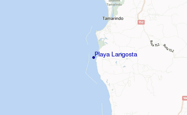 mapa de localização de Playa Langosta