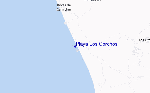 mapa de localização de Playa Los Corchos