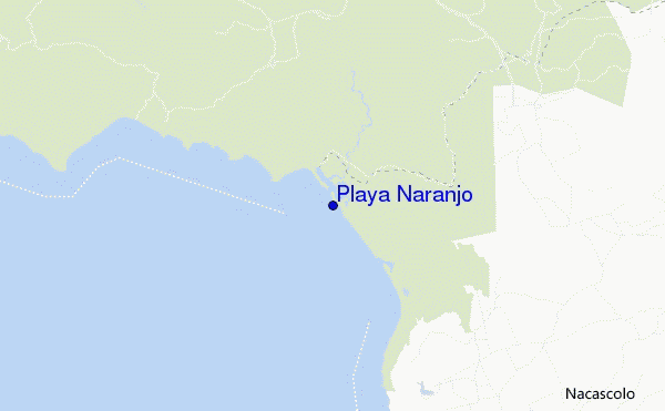 mapa de localização de Playa Naranjo