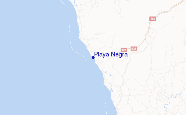 mapa de localização de Playa Negra