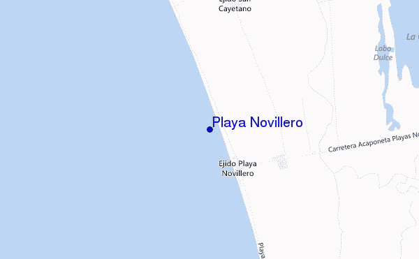 mapa de localização de Playa Novillero