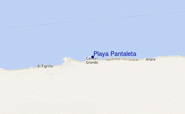 mapa de localização de Playa Pantaleta