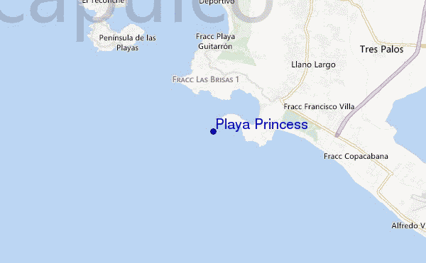mapa de localização de Playa Princess