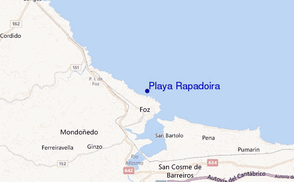 mapa de localização de Playa Rapadoira