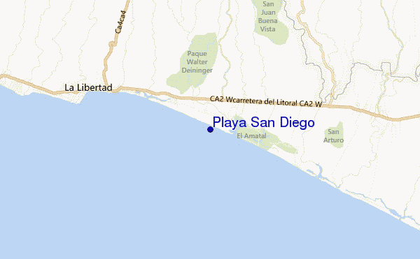 mapa de localização de Playa San Diego