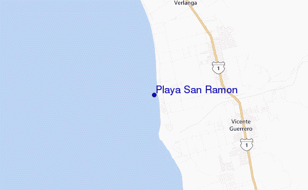 mapa de localização de Playa San Ramon