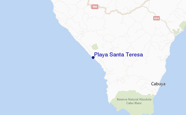 mapa de localização de Playa Santa Teresa