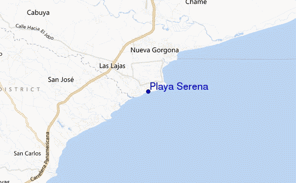 mapa de localização de Playa Serena