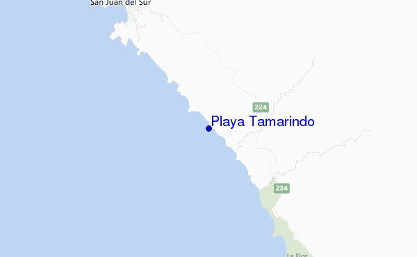 mapa de localização de Playa Tamarindo