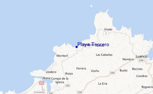 mapa de localização de Playa Tenrero