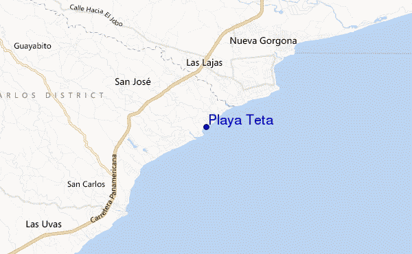 mapa de localização de Playa Teta