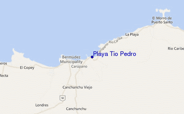 mapa de localização de Playa Tío Pedro