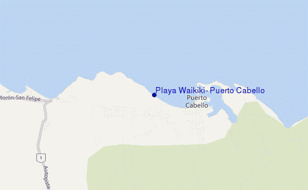mapa de localização de Playa Waikiki, Puerto Cabello