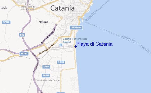 mapa de localização de Playa di Catania