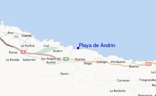 mapa de localização de Playa de Andrin