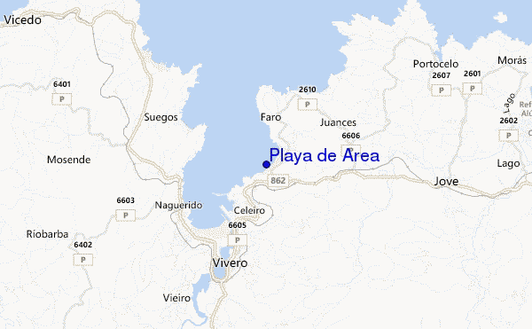 mapa de localização de Playa de Area