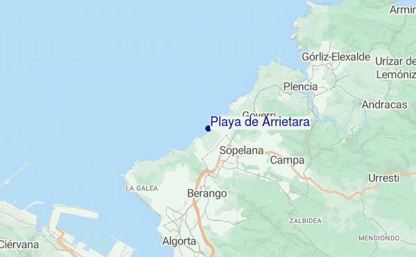 mapa de localização de Playa de Arrietara