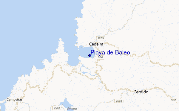 mapa de localização de Playa de Baleo