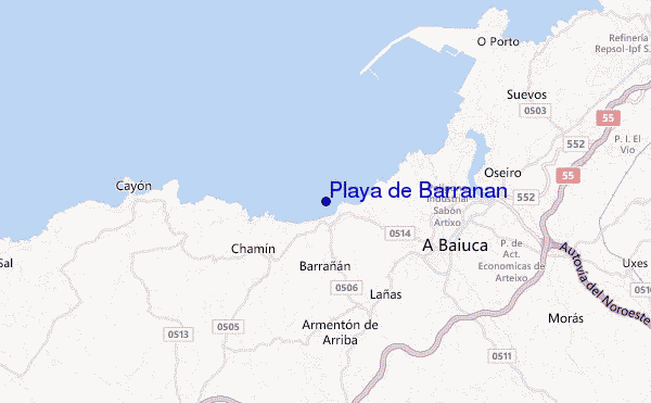 mapa de localização de Playa de Barranan