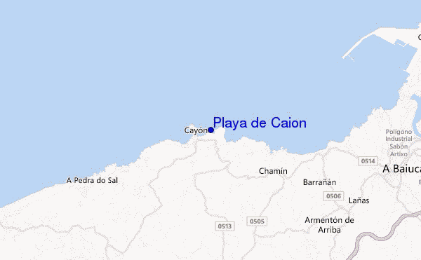 mapa de localização de Playa de Caion