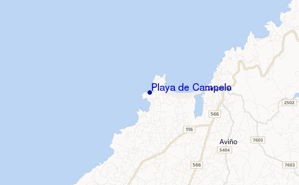 mapa de localização de Playa de Campelo