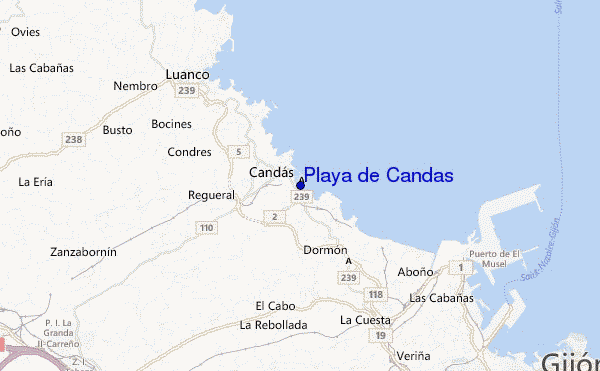 mapa de localização de Playa de Candas
