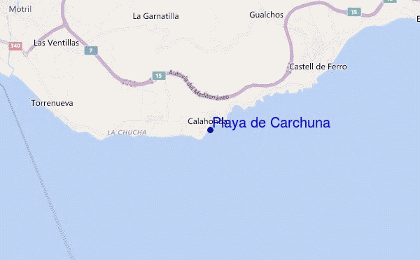 mapa de localização de Playa de Carchuna