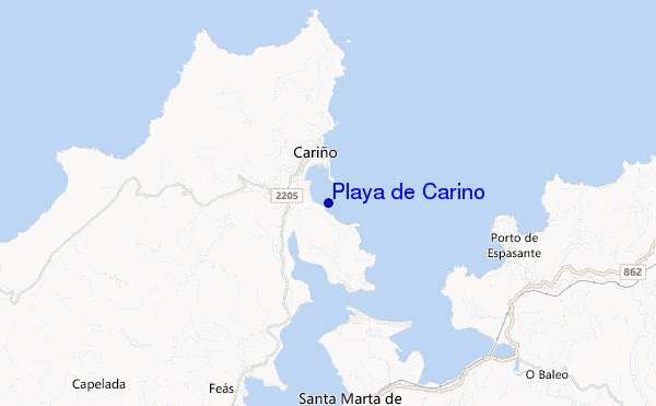 mapa de localização de Playa de Carino