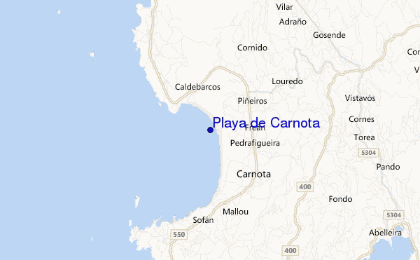 mapa de localização de Playa de Carnota