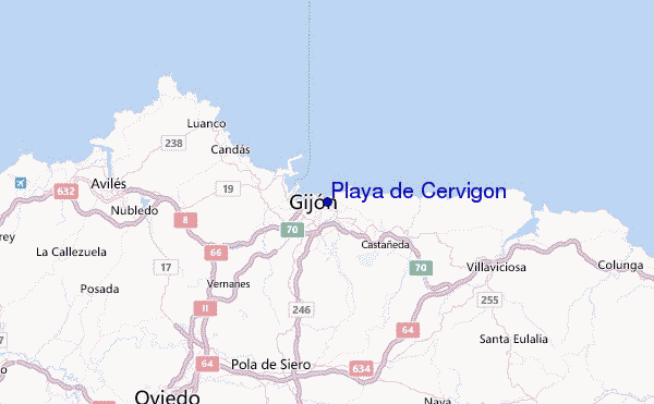 Playa de Cervigon Location Map