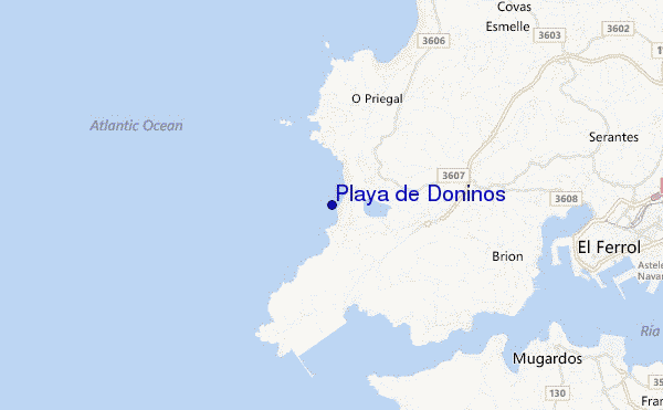 mapa de localização de Playa de Doninos