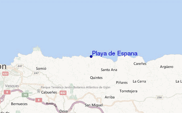 mapa de localização de Playa de Espana