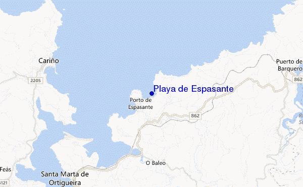 mapa de localização de Playa de Espasante