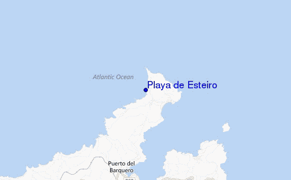 mapa de localização de Playa de Esteiro