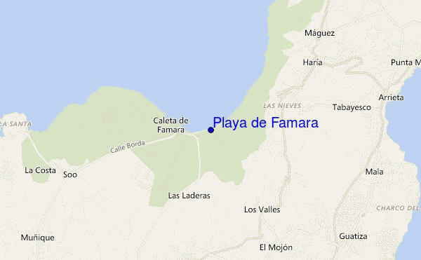 mapa de localização de Playa de Famara