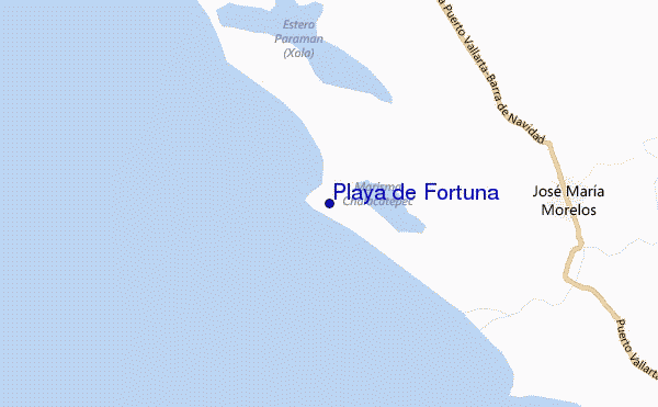 mapa de localização de Playa de Fortuna