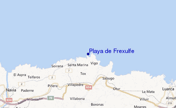 mapa de localização de Playa de Frexulfe
