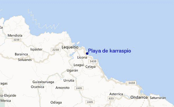 mapa de localização de Playa de karraspio