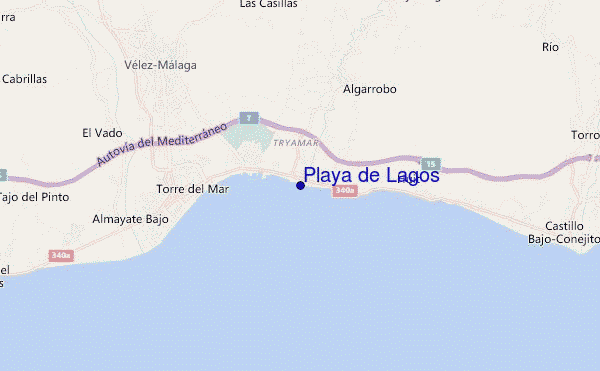 mapa de localização de Playa de Lagos