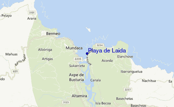 mapa de localização de Playa de Laida