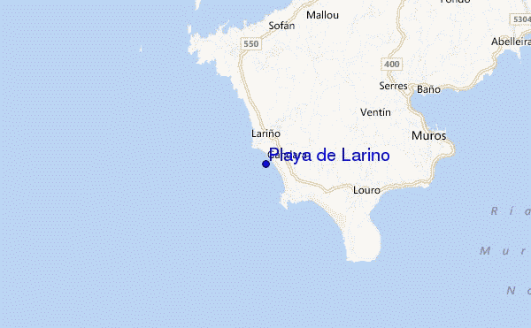 mapa de localização de Playa de Larino