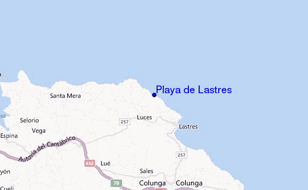 mapa de localização de Playa de Lastres