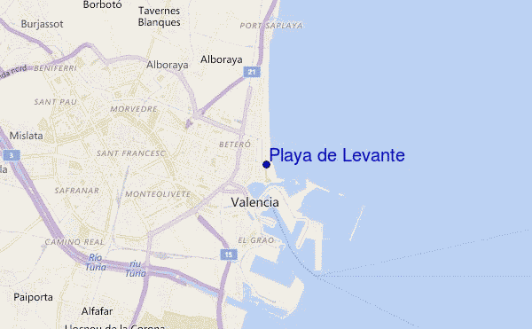 mapa de localização de Playa de Levante