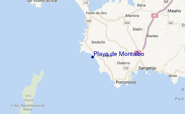 mapa de localização de Playa de Montalbo