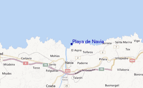 mapa de localização de Playa de Navia