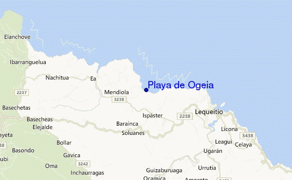 mapa de localização de Playa de Ogeia