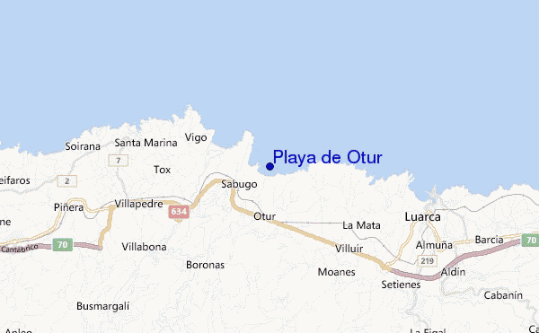 mapa de localização de Playa de Otur