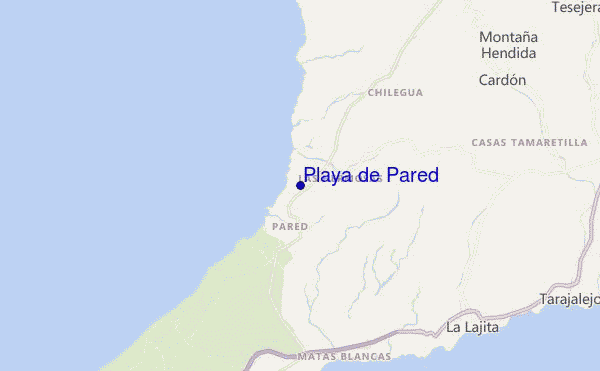 mapa de localização de Playa de Pared